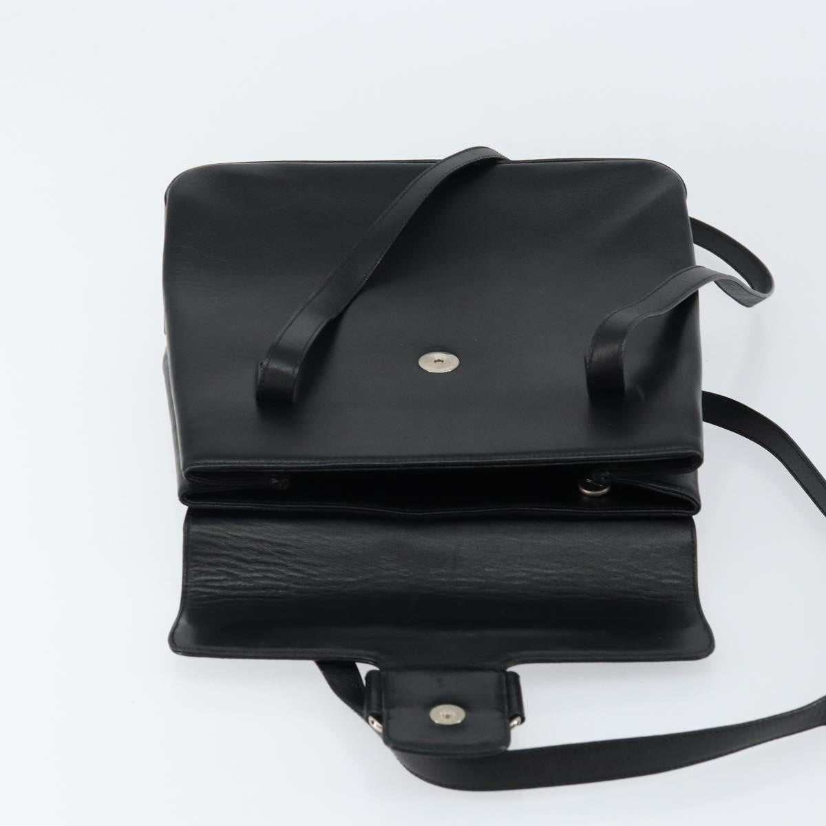 Salvatore Ferragamo Vala Shoulder Bag Leather, BLACK, LEATHER, Tote bag