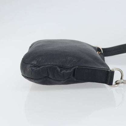 Celine Vintage Shoulder Bag Leather, NAVY, LEATHER, Shoulder bag