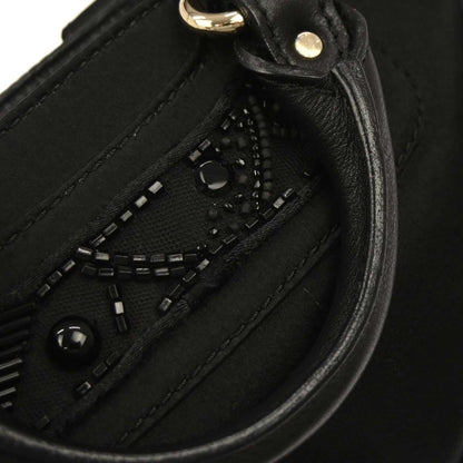 Celine Boogie Satchel Satin, Black, Satin, Handbag