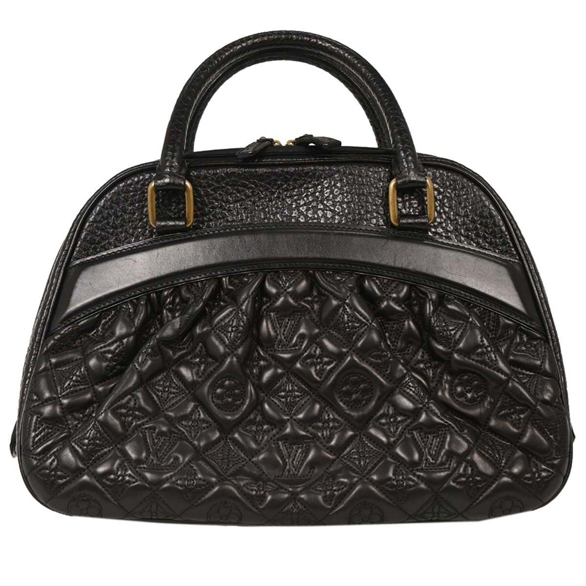 Louis Vuitton Mizi Vienna Handbag Monogram Quilted Lambskin, BLACK, LEATHER, Handbag