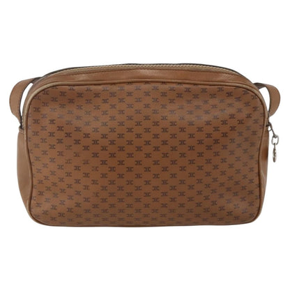 Celine Vintage Macadam Shoulder Bag Canvas and Leather, BROWN, CANVAS, Shoulder bag