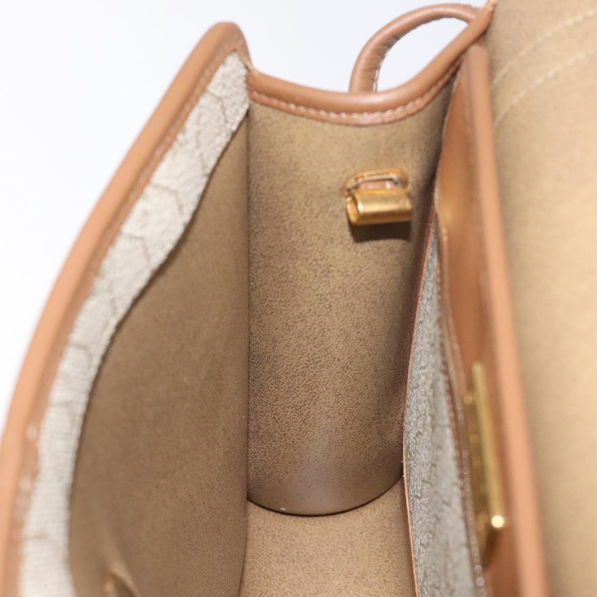 Christian Dior Vintage Honeycomb Flap Crossbody Bag Coated Canvas, BEIGE, CANVAS, Crossbody bag