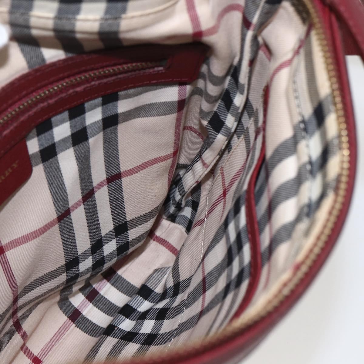 Burberry Vintage Shoulder Bag Leather, RED, LEATHER, Shoulder bag
