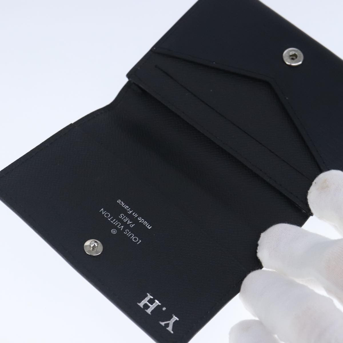 Louis Vuitton Envelope Business Card Holder Leather, BLACK, LEATHER, Card Holders