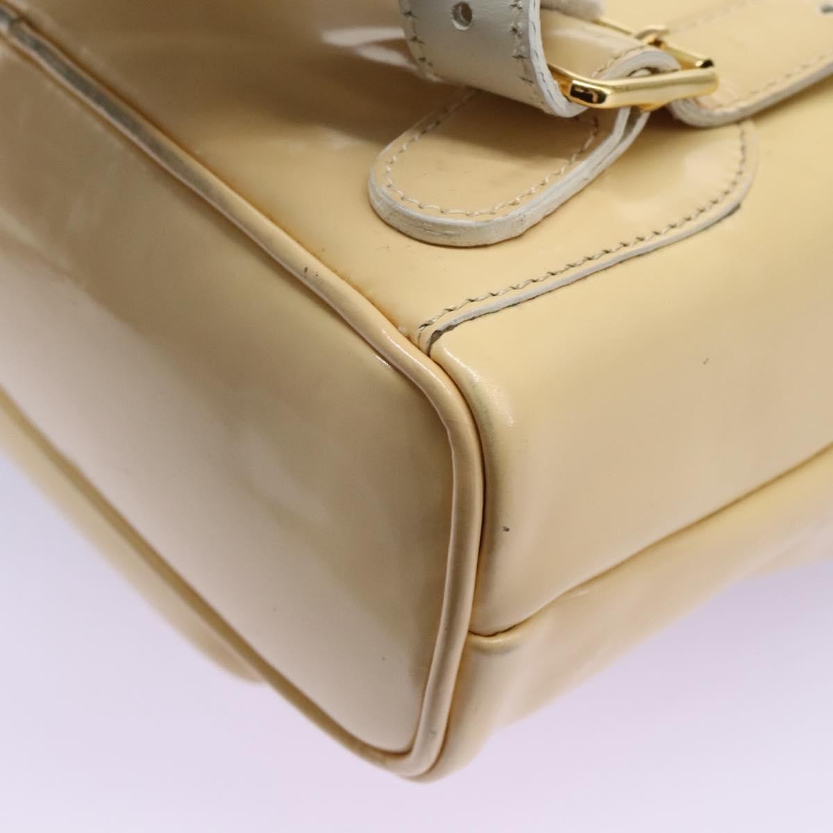 Gucci Vintage Bamboo Backpack Patent, Beige, Patent Leather, Backpack