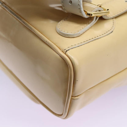 Gucci Vintage Bamboo Backpack Patent, Beige, Patent Leather, Backpack