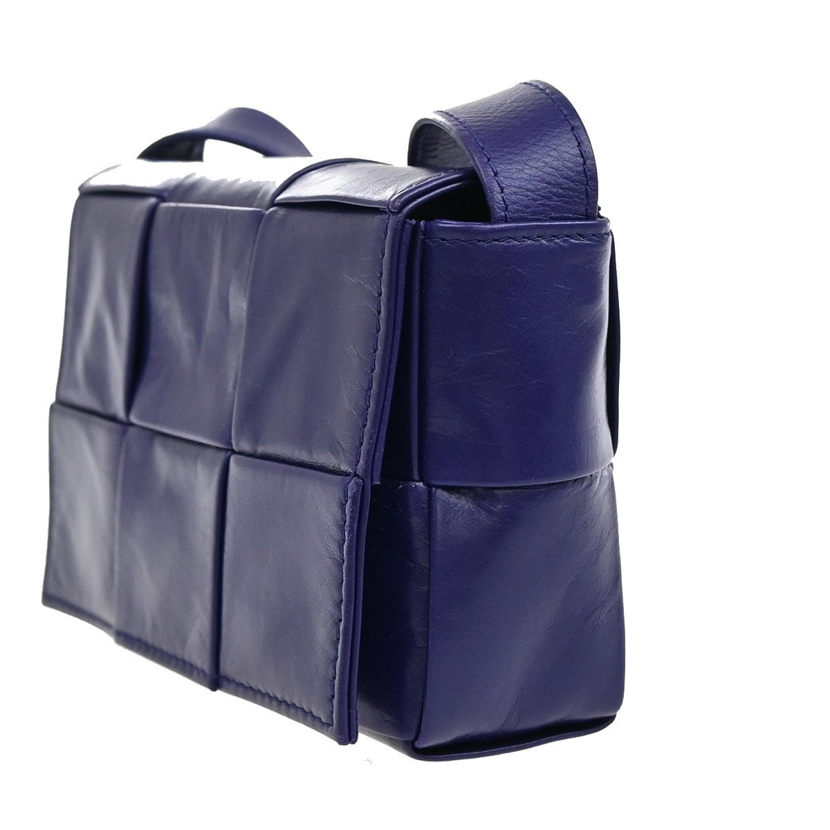 Bottega Veneta Cassette Crossbody Bag Maxi Intrecciato Fringe Leather, PURPLE, LEATHER, Crossbody bag