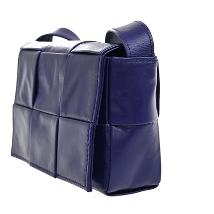 Bottega Veneta Cassette Crossbody Bag Maxi Intrecciato Fringe Leather, PURPLE, LEATHER, Crossbody bag