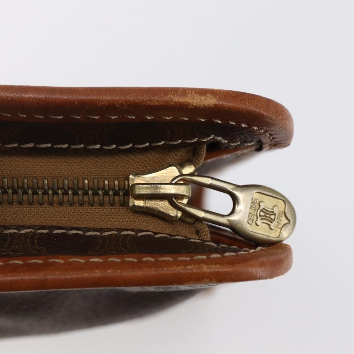 Celine Macadam Pochette Canvas, Brown, Canvas, Clutch