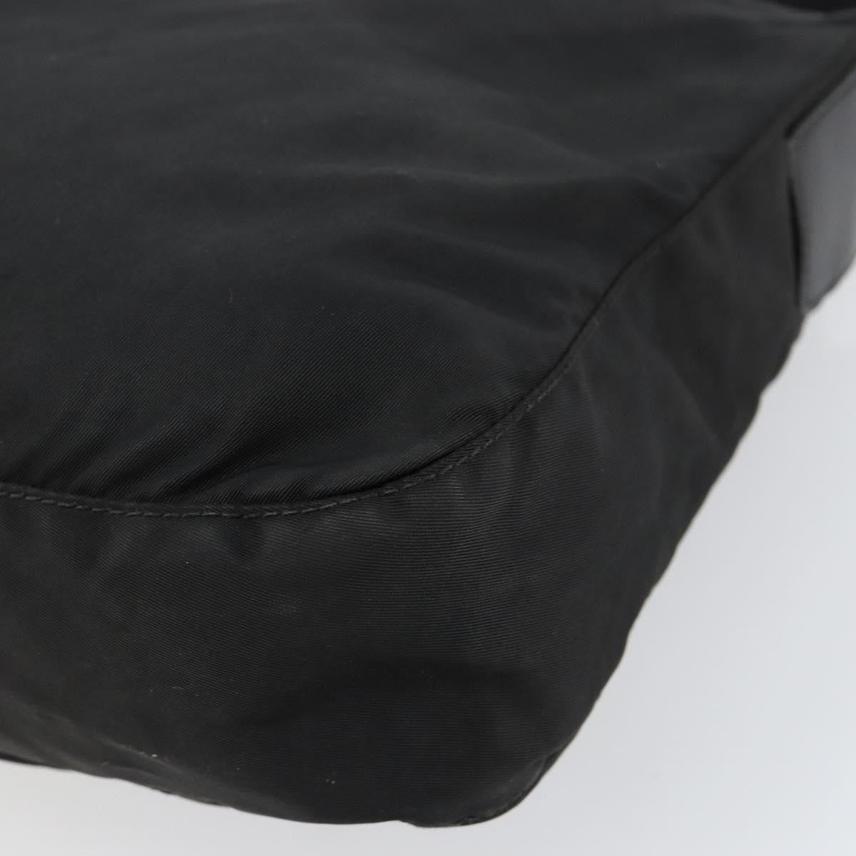 Prada Front Zip Messenger Bag Tessuto, BLACK, NYLON, Shoulder bag