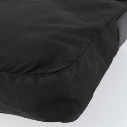 Prada Front Zip Messenger Bag Tessuto, BLACK, NYLON, Shoulder bag