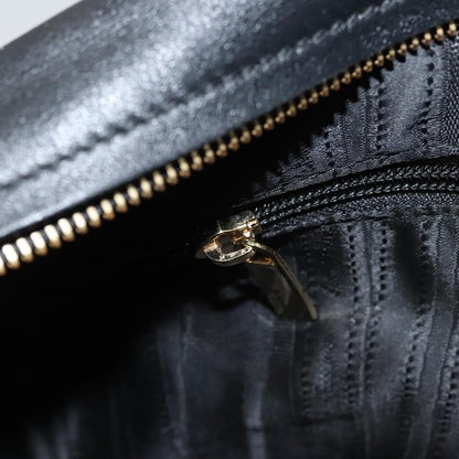 Salvatore Ferragamo Gancini handbag Leather, BLACK, LEATHER, Handbag