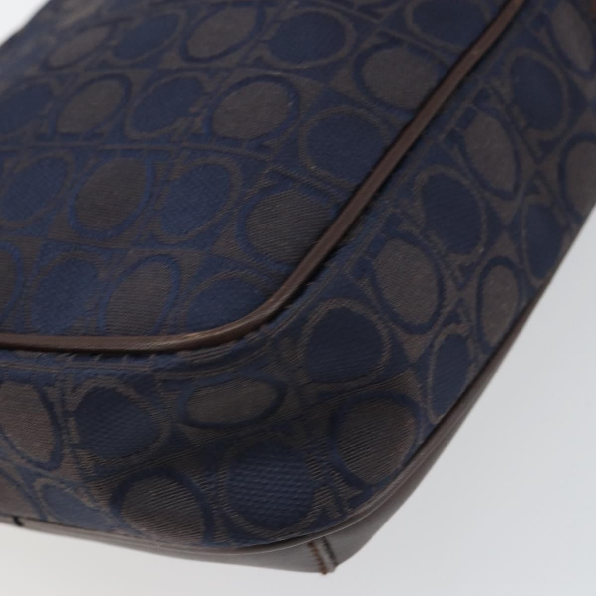 Salvatore Ferragamo Gancini Shoulder Bag Nylon, Navy, Nylon, Shoulder Bag