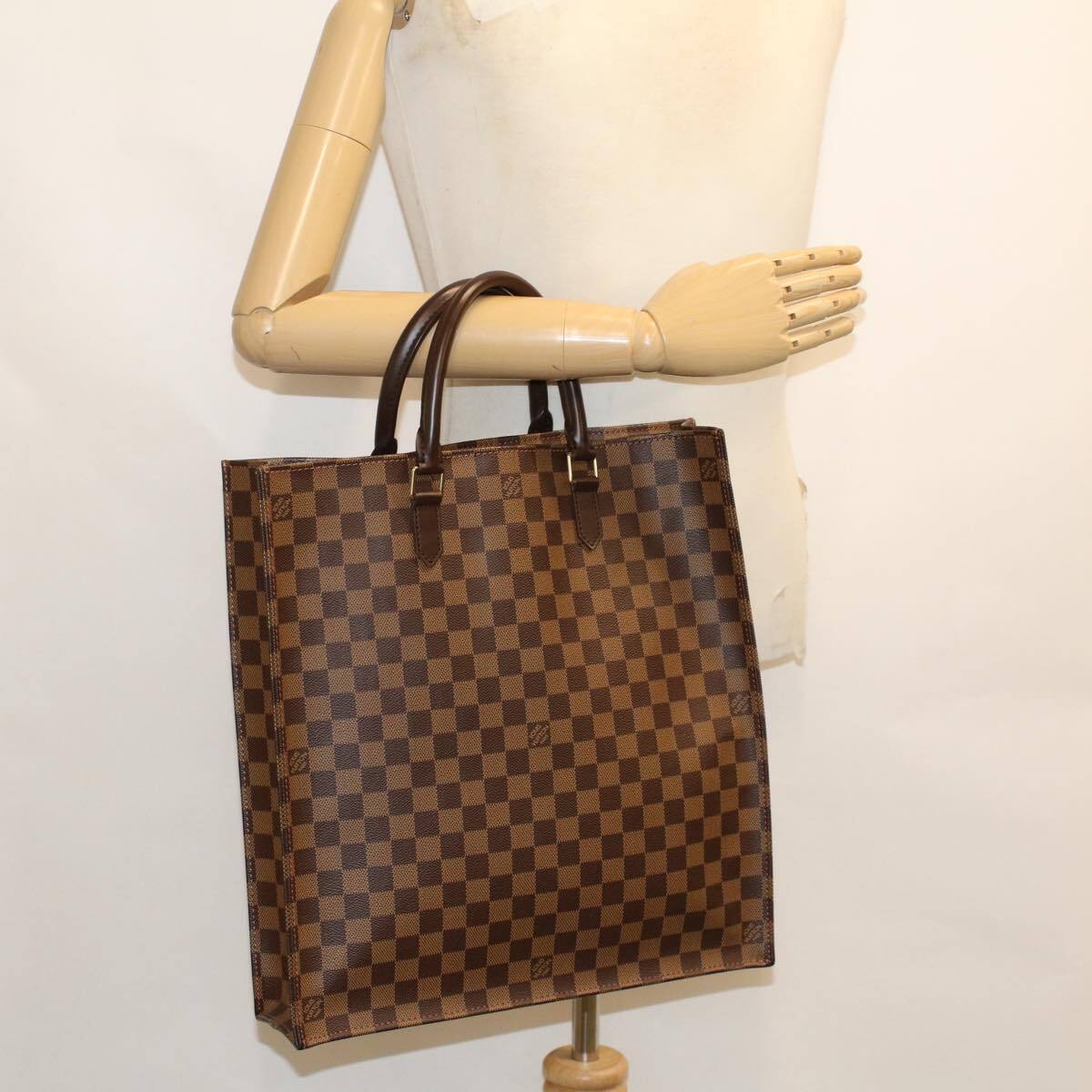 Louis Vuitton Sac Plat Bag Damier, BROWN, CANVAS, Handbag
