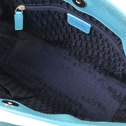Christian Dior Vintage Tote Leather, TURQUOISE, LEATHER, Tote bag