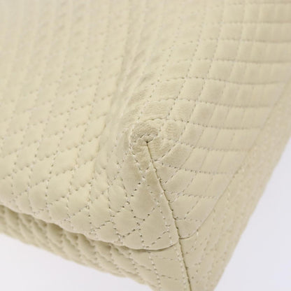 Bally Vintage Flap Handbag Quilted Leather, Ecru, Leather, Handbag