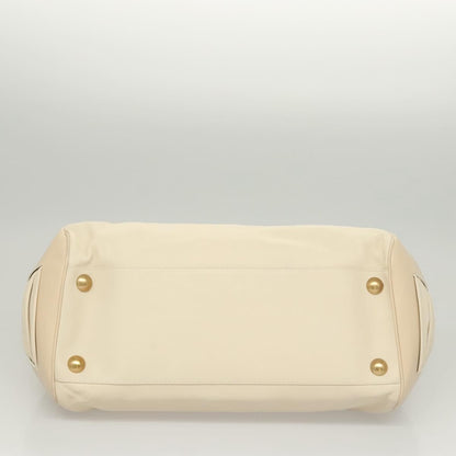 Salvatore Ferragamo Gancini Shoulder Bag Leather, BEIGE, LEATHER, Shoulder bag