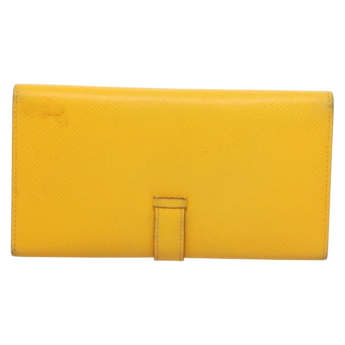 Hermes Bearn Wallet Epsom, YELLOW, LEATHER, Wallets