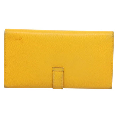 Hermes Bearn Wallet Epsom, YELLOW, LEATHER, Wallets
