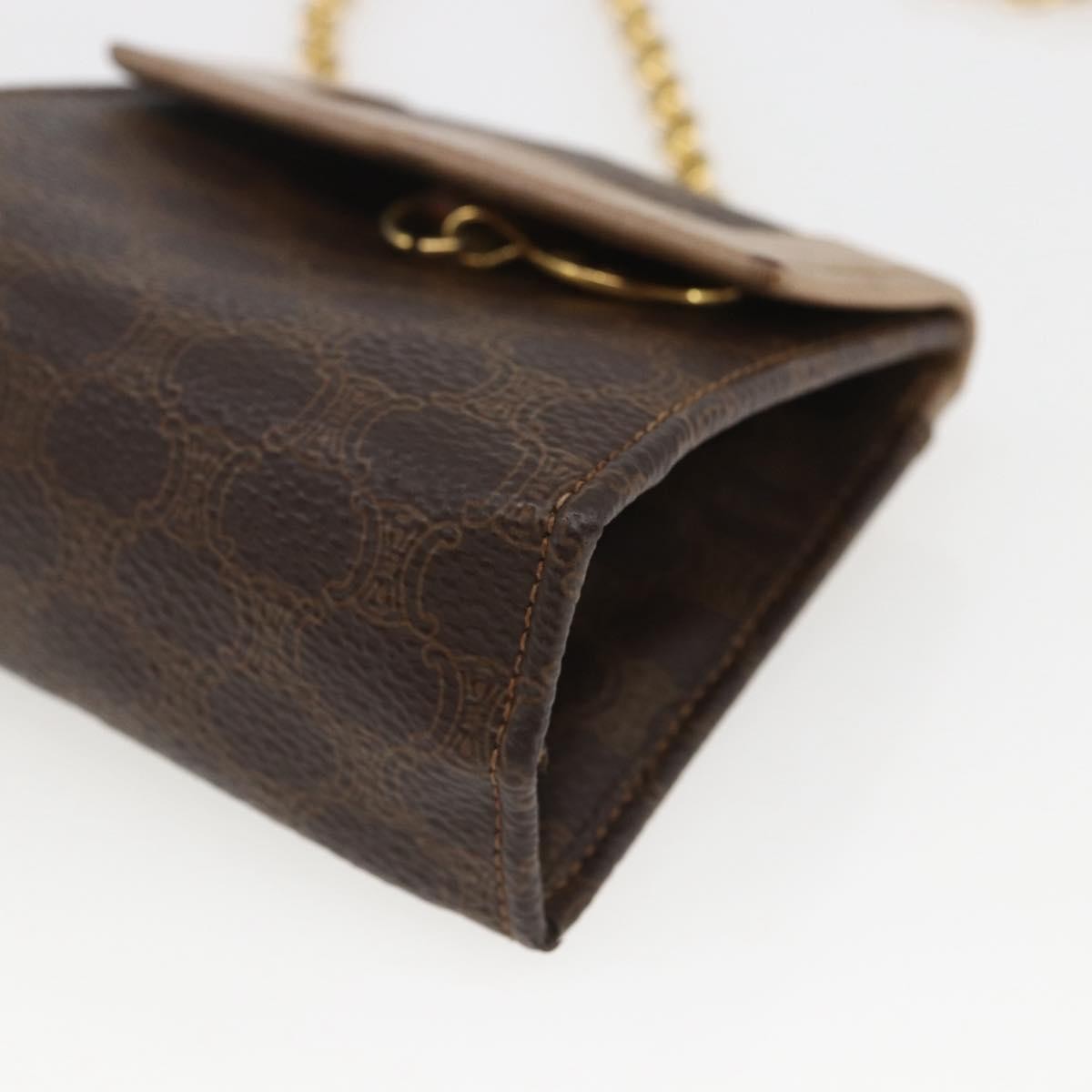 Celine Vintage Macadam Shoulder Bag Canvas and Leather, BROWN, CANVAS, Shoulder bag