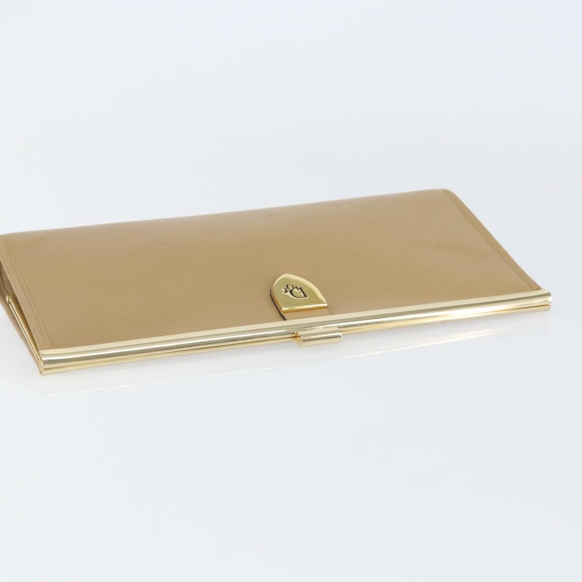 Christian Dior Logo Pouch Leather, BEIGE, LEATHER, Clutche & pouche