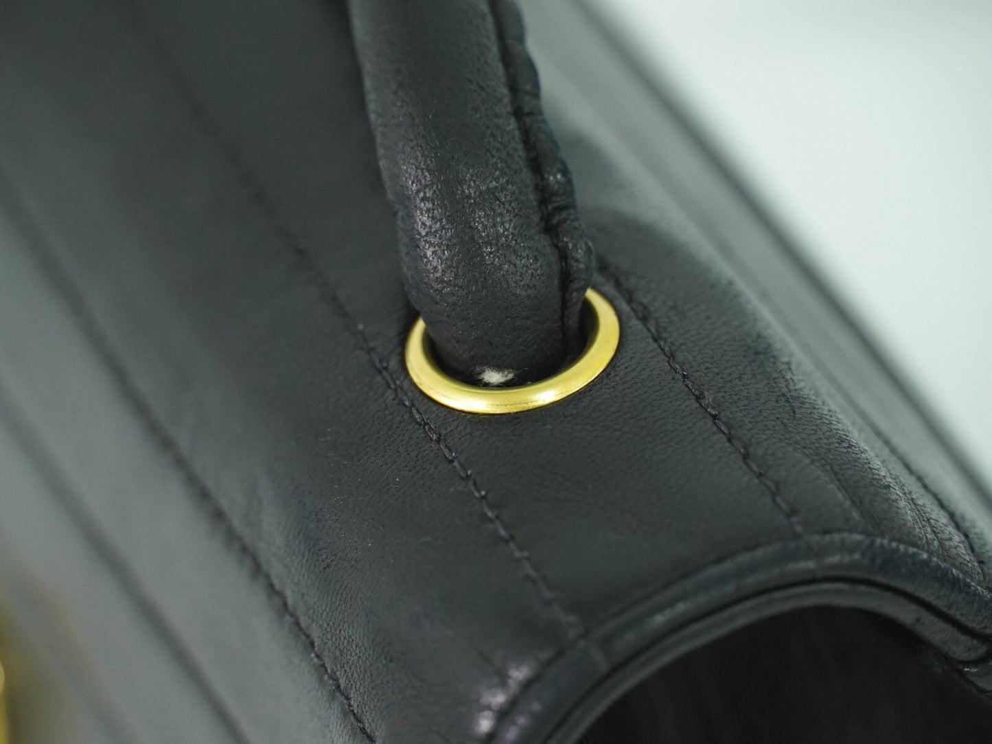 Chanel Flap shoulder Bag Leather, BLACK, LEATHER, Shoulder bag