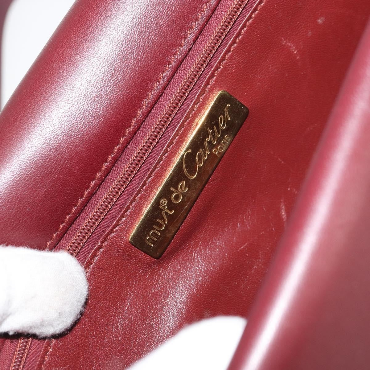 cartier Must de Cartier Shoulder Bag Leather, BURGUNDY, LEATHER, Shoulder bag