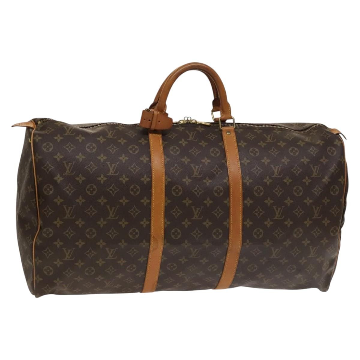 Louis Vuitton Keepall Bag Monogram Canvas, BROWN, CANVAS, Travel bag