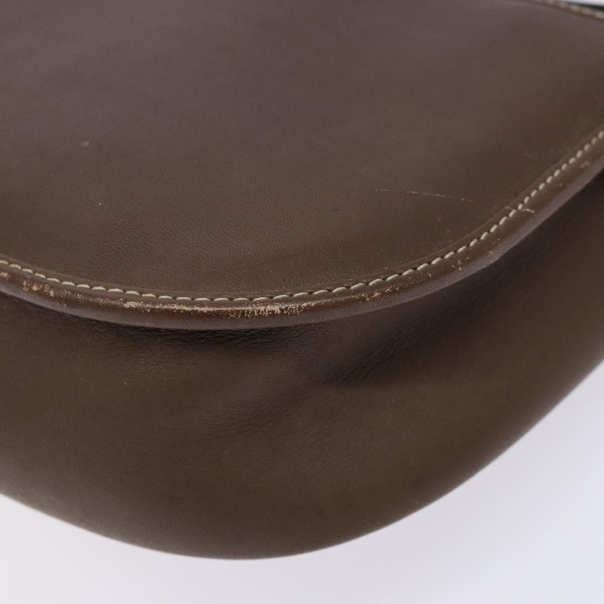 Christian Dior Vintage CD Flap Shoulder Bag Leather, BROWN, LEATHER, Shoulder bag