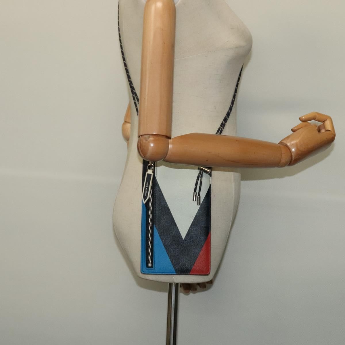 Louis Vuitton Pochette Phone Damier Graphite Canvas, GRAY, CANVAS, Shoulder bag