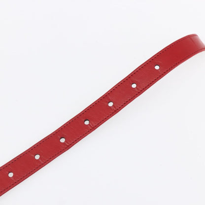 Chanel CC Round Button Belt Leather, RED, LEATHER, Belts