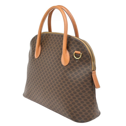 Celine Vintage Macadam Handbag Canvas and Leather, BROWN, CANVAS, Handbag