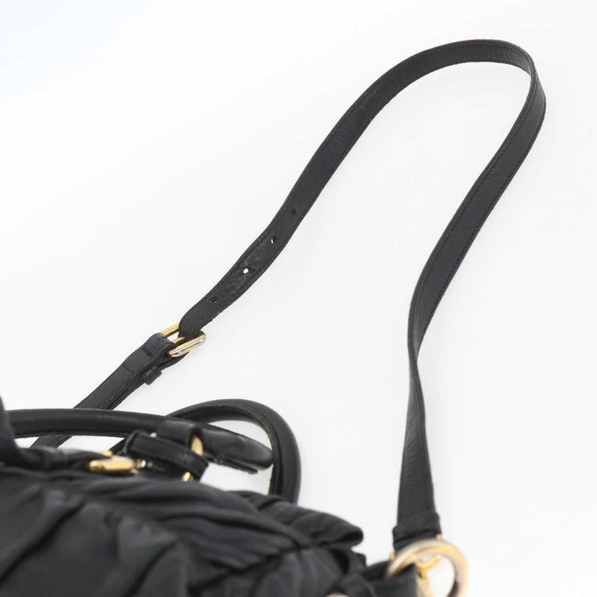 Prada Gaufre Convertible Satchel Nappa Leather, BLACK, LEATHER, Handbag