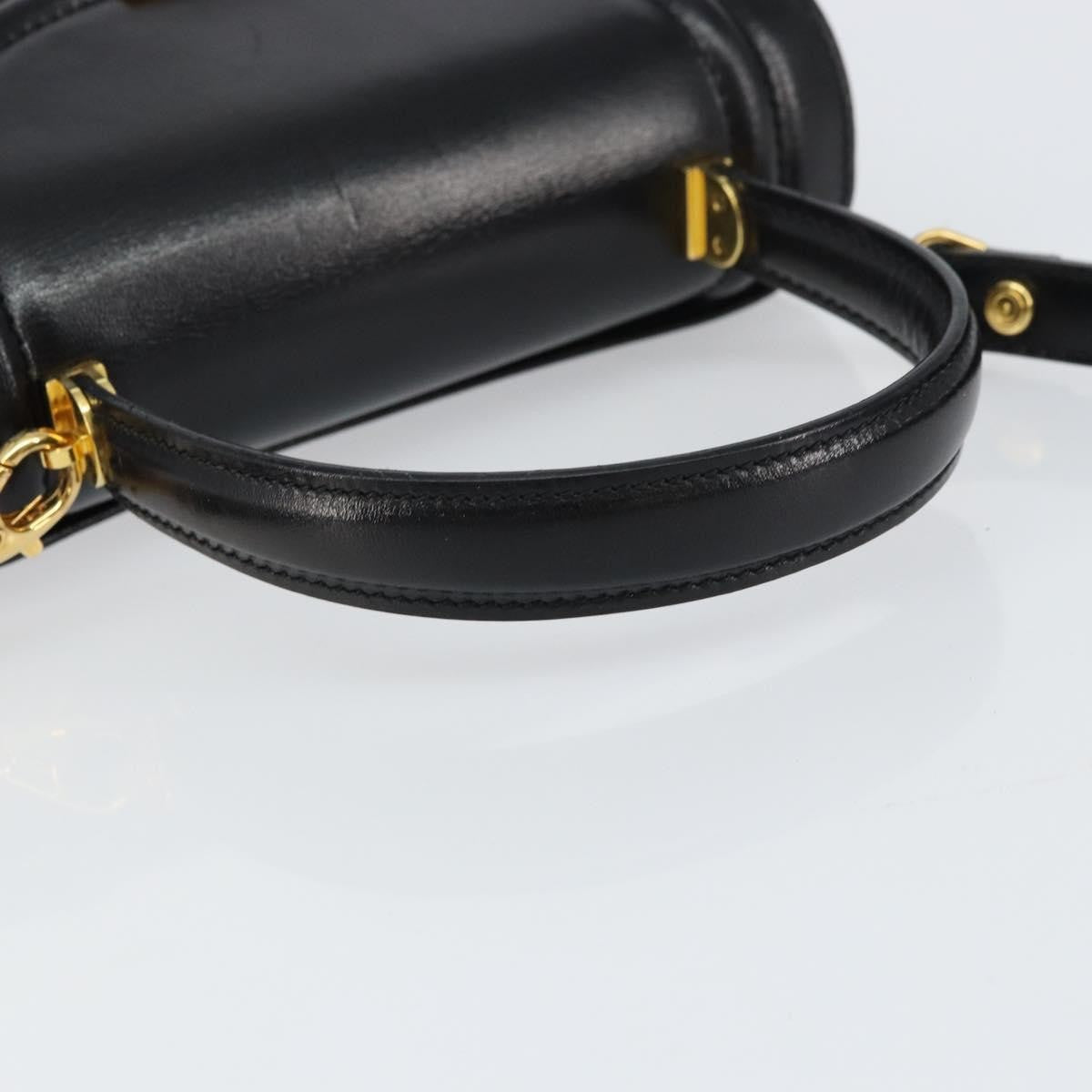 Bally Vintage Handbag Leather, Black, Leather, Handbag