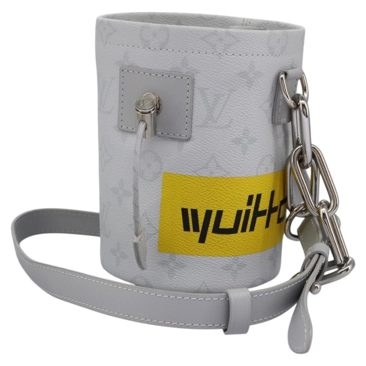 Louis Vuitton Chalk Nano Bag Limited Edition Logo Story Monogram Canvas, Gray, Canvas, Clutch