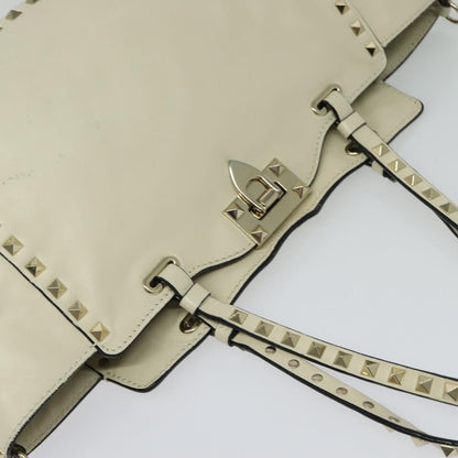 Valentino Garavani Rockstud Tote Soft Leather, WHITE, LEATHER, Tote bag