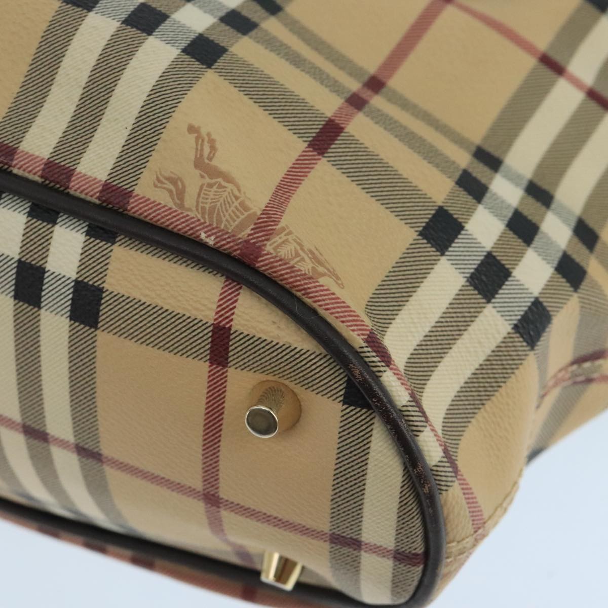 Burberry Newfield Tote Haymarket Coated Canvas, BEIGE, CANVAS, Tote bag