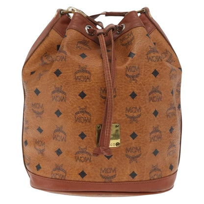 MCM Visetos Shoulder bag Canvas and Leather, BROWN, CANVAS, Shoulder bag