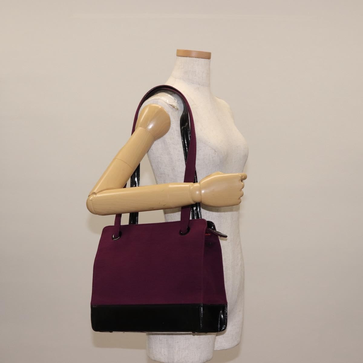 Chanel Vintage Logo Tote Cotton, PURPLE, COTTON, Tote bag