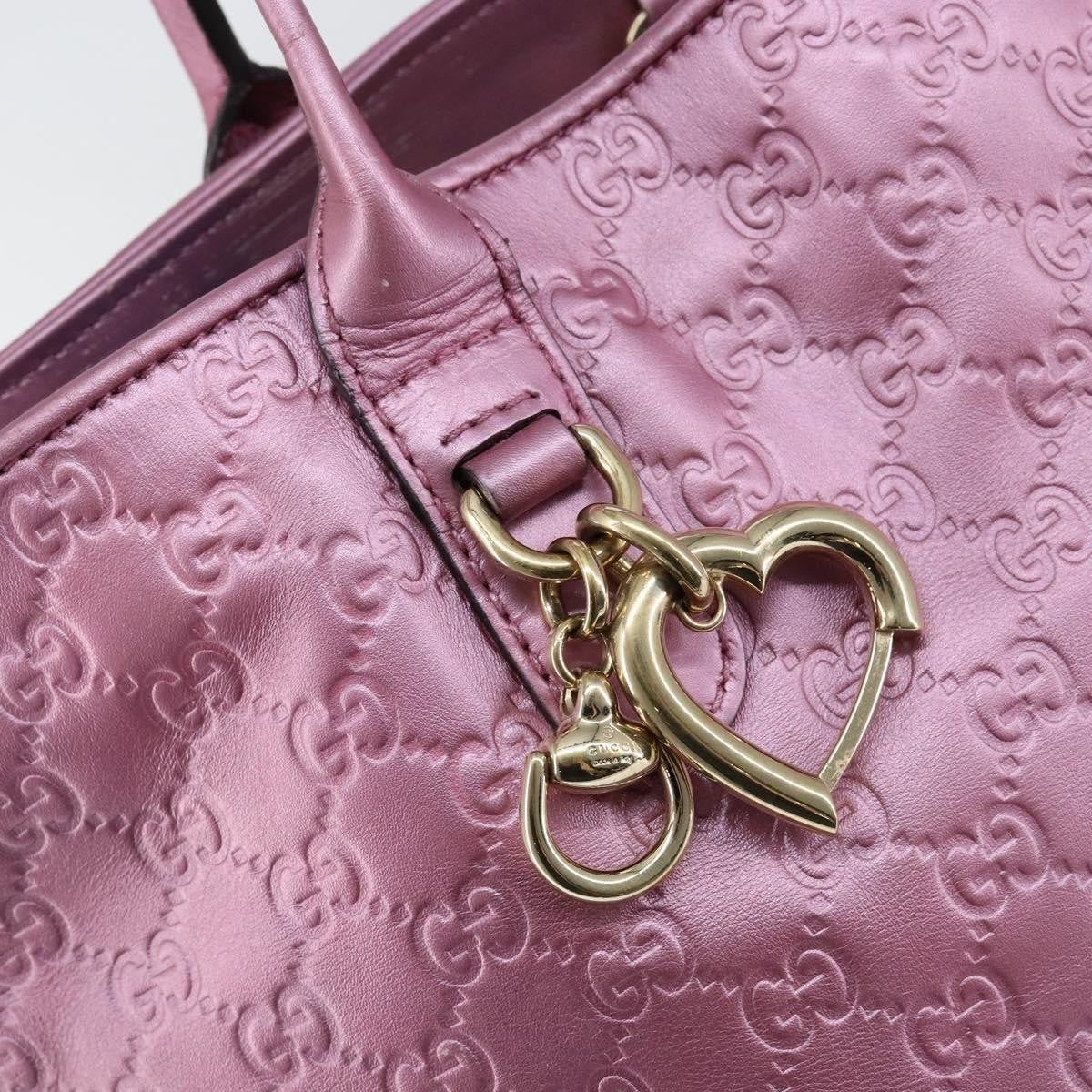 Gucci Heart Bit Open Tote Guccissima Leather, PINK, LEATHER, Tote bag