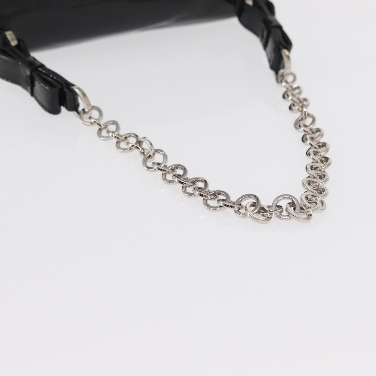 Salvatore Ferragamo Gancini Chain Shoulder bag Patent leather, BLACK, PATENT_LEATHER, Shoulder bag