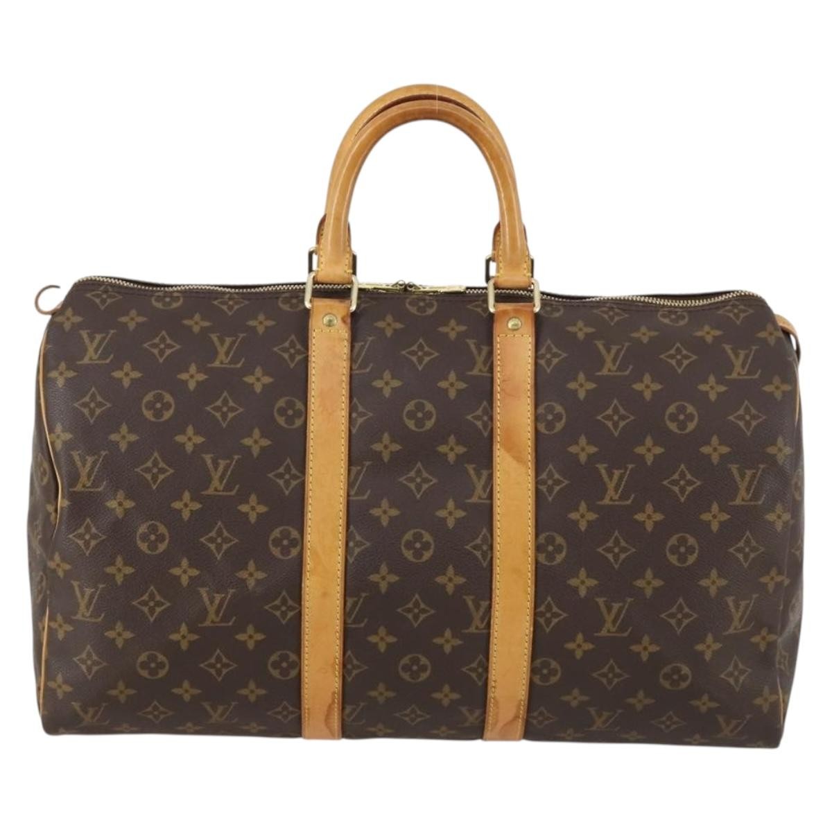 Louis Vuitton Keepall Bag Monogram Canvas, BROWN, CANVAS, Travel bag