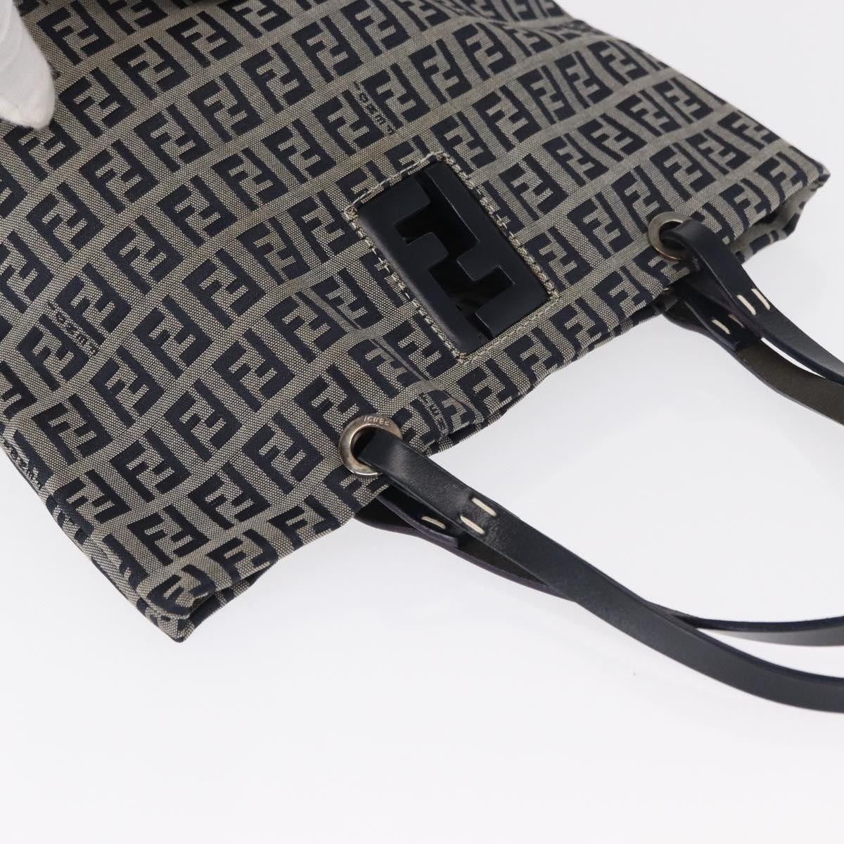 Fendi Shopping Tote Zucchino Canvas, NAVY, CANVAS, Tote bag