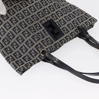 Fendi Shopping Tote Zucchino Canvas, NAVY, CANVAS, Tote bag