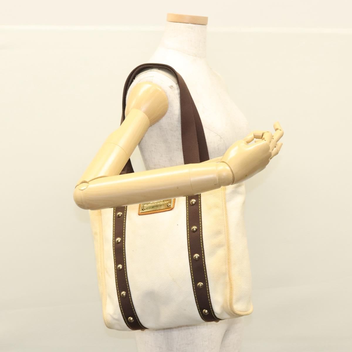 Louis Vuitton Antigua Tote Canvas, WHITE, CANVAS, Tote bag