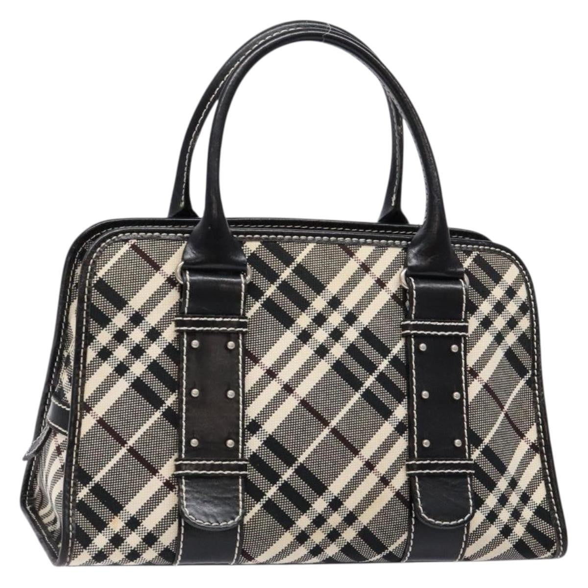 Burberry Belted handle handbag Nova check canvas, BLACK, CANVAS, Handbag