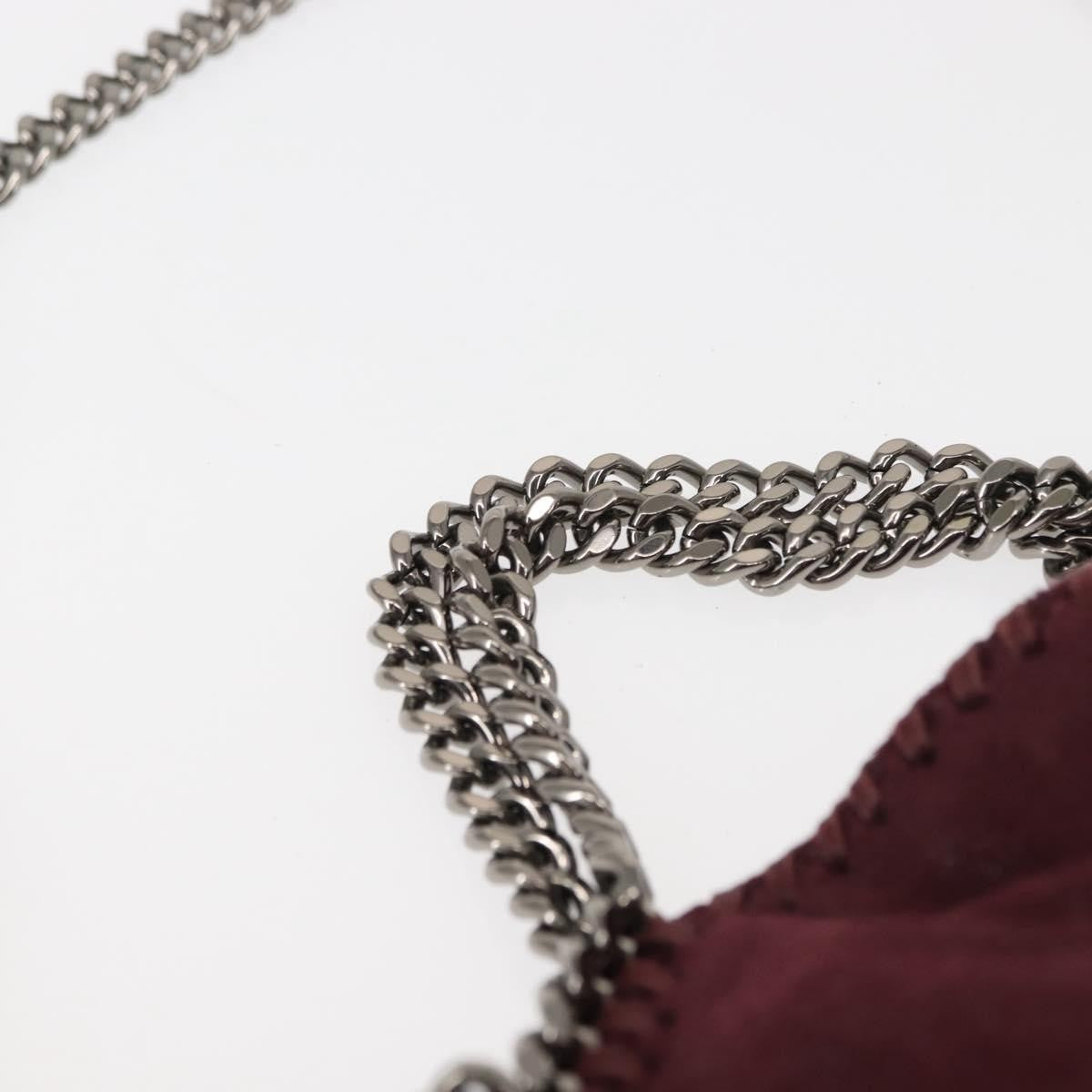 Stella McCartney Falabella Fold Over Crossbody Bag Shaggy Deer, Burgundy, Polyester, Shoulder Bag
