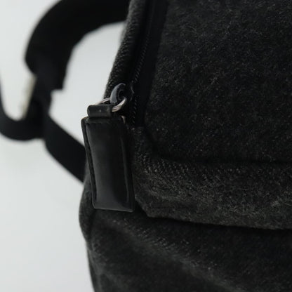 Prada Single Buckle Pocket Backpack Wool, GRAY, WOOL, Backpack