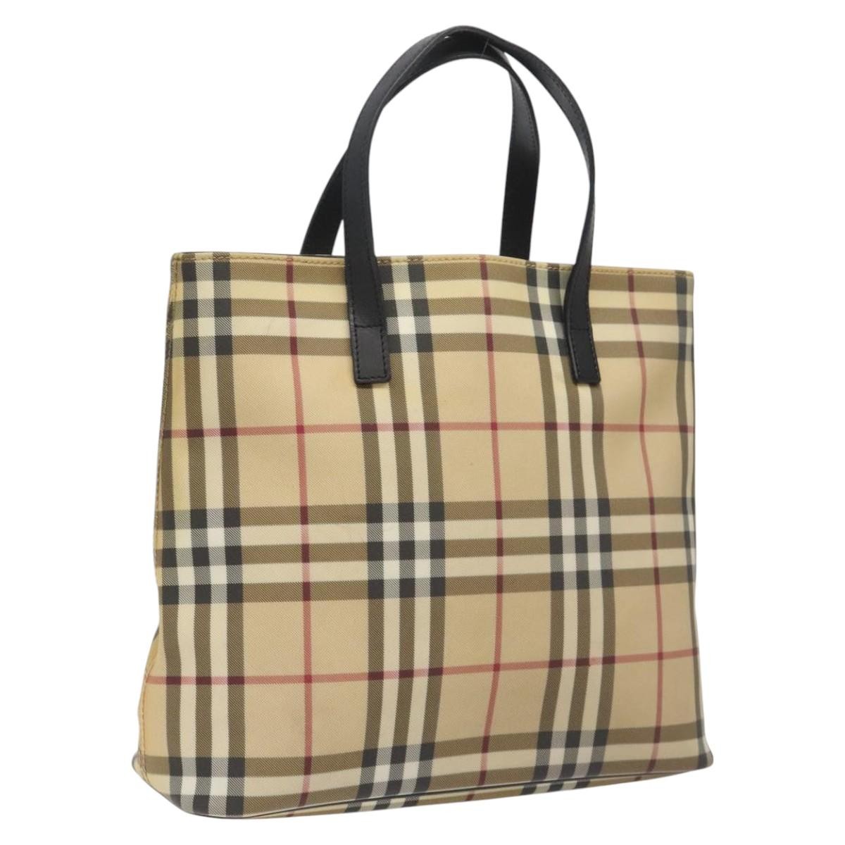 Burberry Top Handle Tote Nova Check Canvas, BEIGE, CANVAS, Tote bag