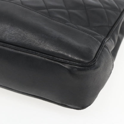 Chanel Vintage Shopping Tote Quilted Lambskin, BLACK, LEATHER, Tote bag